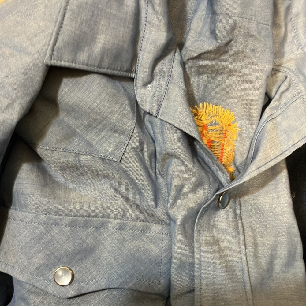Levi’s dead stock vintage chambray shirt with pearlized snaps size large - Picture 13 of 13
